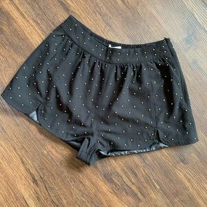 High Waist Shortie Shorts with Gold Studs Accents